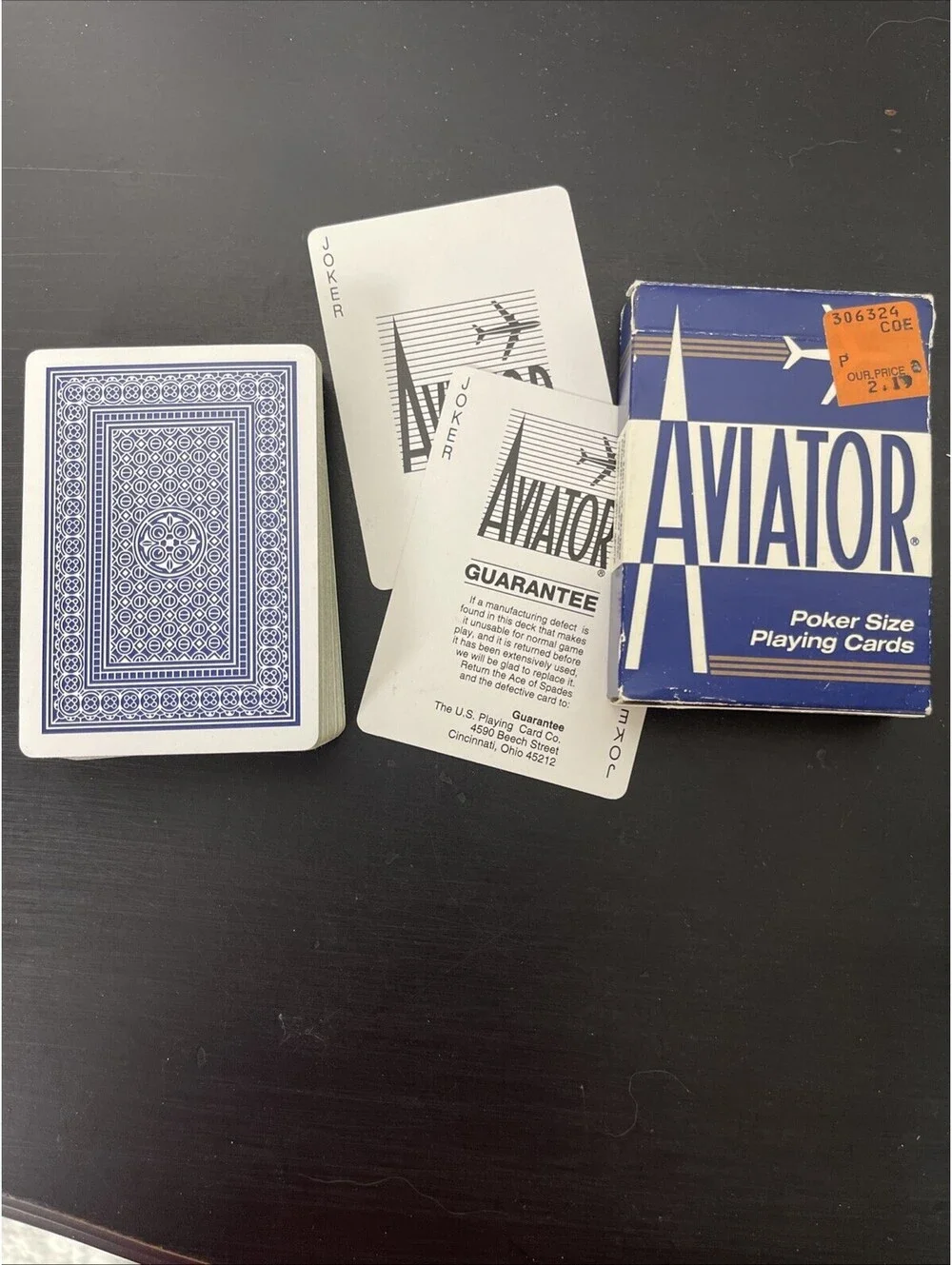 Vintage Aviator Poker Playing Cards Blue Full Set